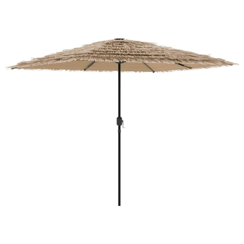 Vidaxl Sombrilla De Jardín Con Leds Poste Acero Marrón 248x248x248 Cm_4