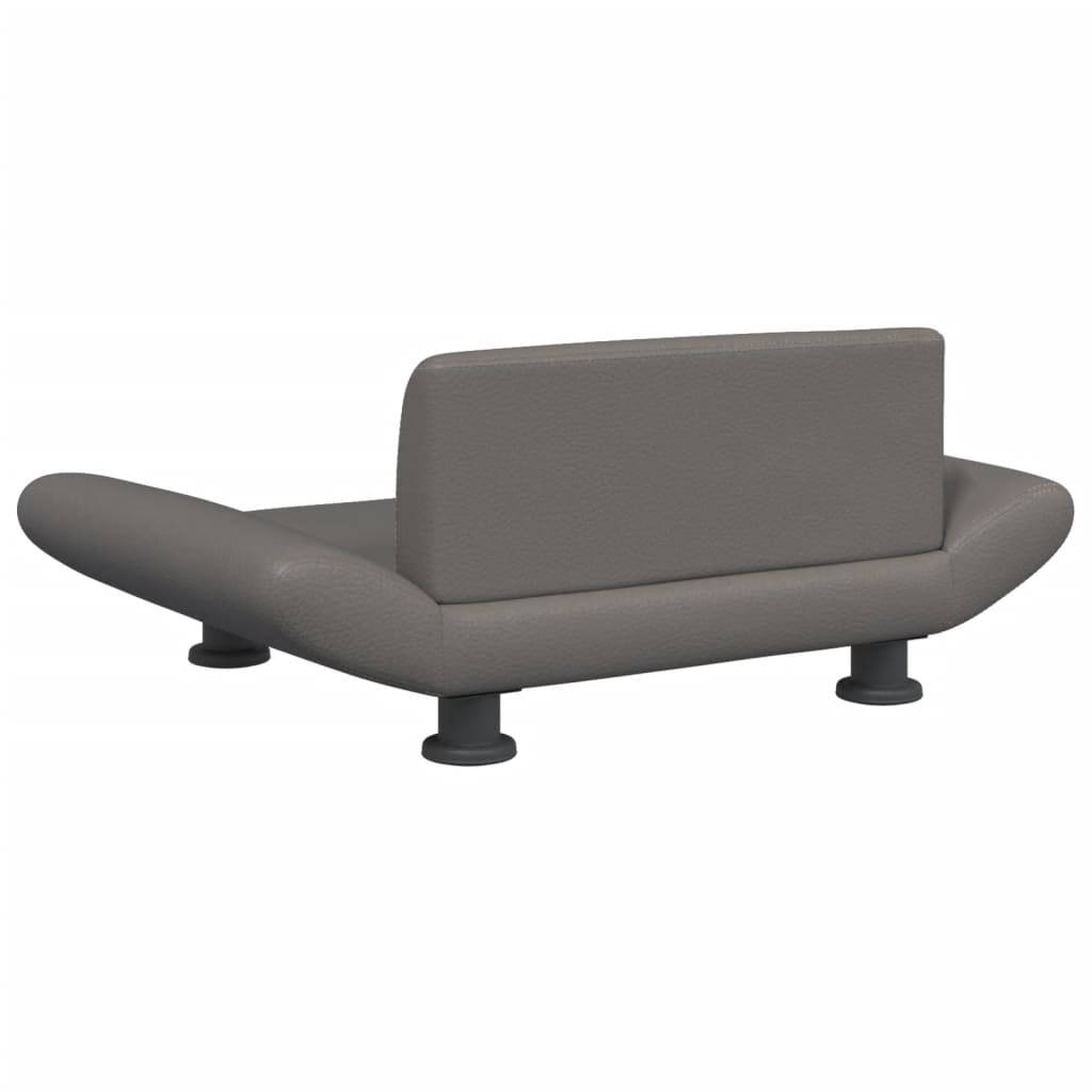 Cama Para Perros De Cuero Sintético Gris 70x45x28 Cm / Vetonek_5