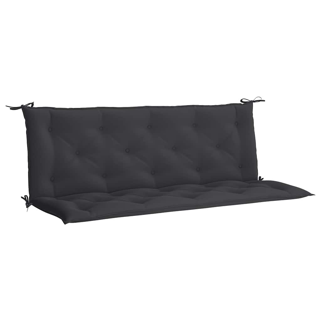 Vidaxl Cojín De Banco De Jardín Tela Oxford Negro 150x(50+50)x7 Cm_0