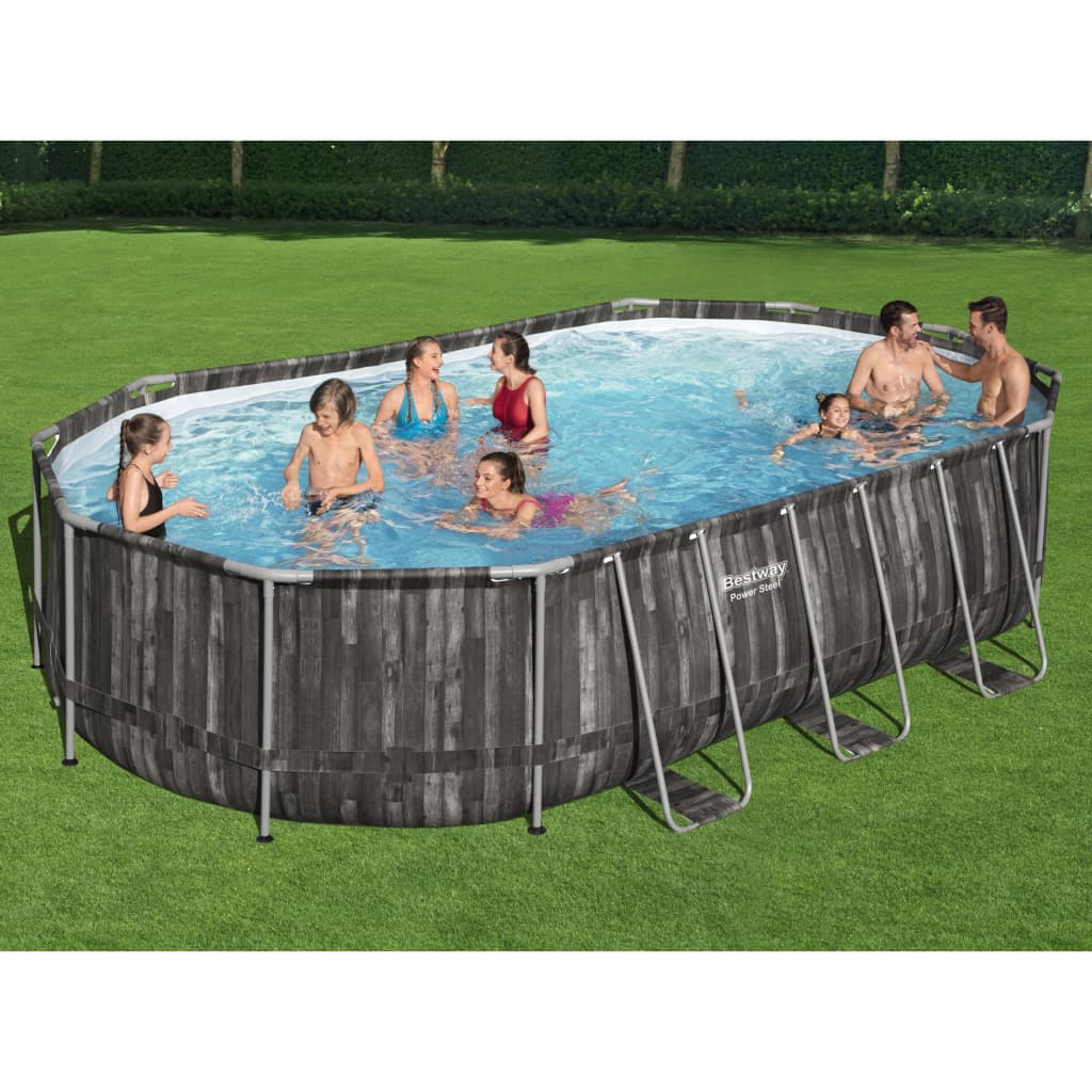 Bestway Conjunto De Piscina Ovalada Power Steel 488x305x107 Cm_1