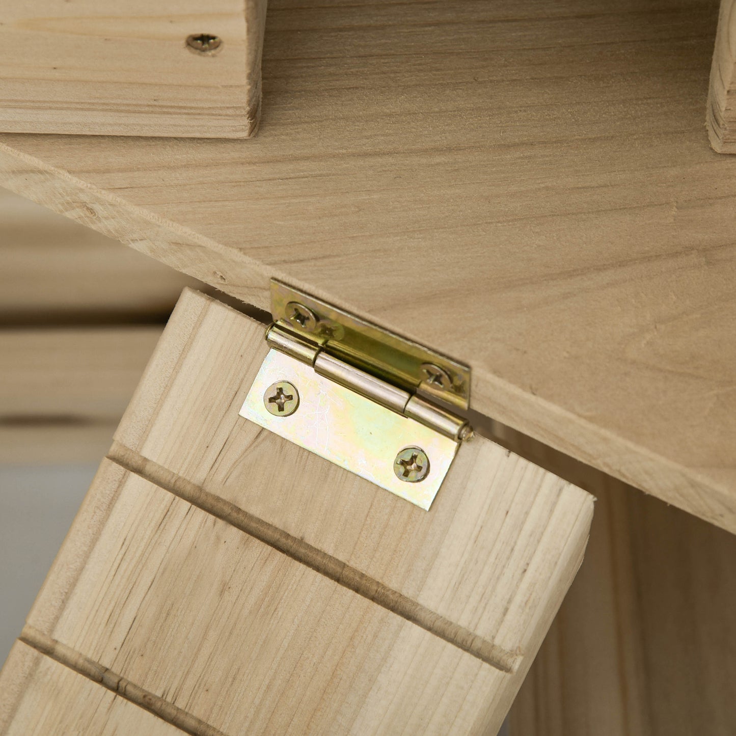 Pawhut Jaula De Madera Para Hámster Ratones Con 2 Escondites Techo Abatible_4