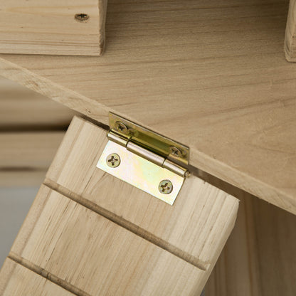 Pawhut Jaula De Madera Para Hámster Ratones Con 2 Escondites Techo Abatible_4