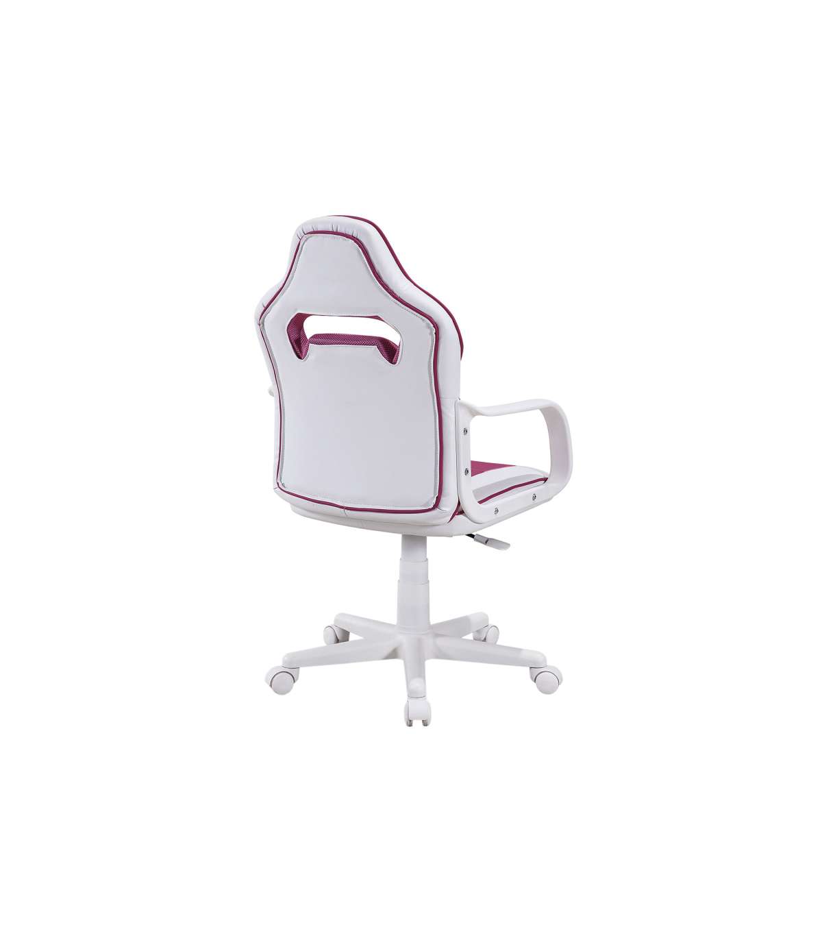 Sillon Giratorio Xtr Junior Mina Regulable En Altura En Símil Piel Blanco/rosa, 98-108 Cm_3