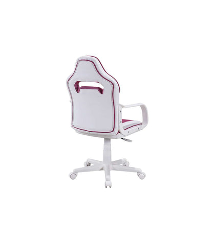 Sillon Giratorio Xtr Junior Mina Regulable En Altura En Símil Piel Blanco/rosa, 98-108 Cm_3