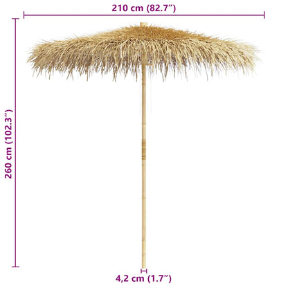 Vidaxl Sombrilla De Bambú Con Tejado De Hojas De Plátano 210 Cm_2