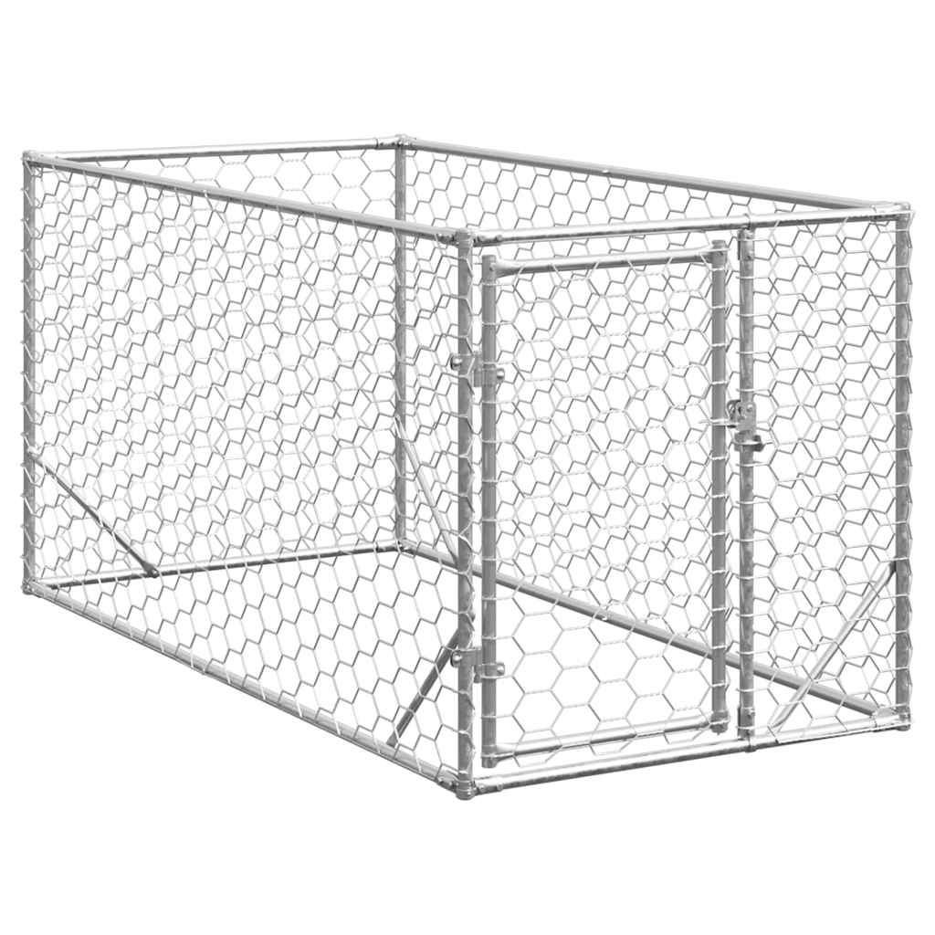 Caseta Para Perros De Exterior Con Puerta 2x1x1 M De Acero Galvanizado_1