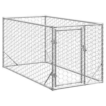 Caseta Para Perros De Exterior Con Puerta 2x1x1 M De Acero Galvanizado_1