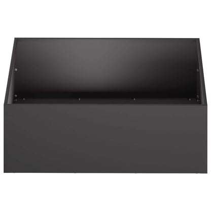 Macetero De Jardín Negro 40 X 40 X 20 Cm Acero Laminado En Frío_2