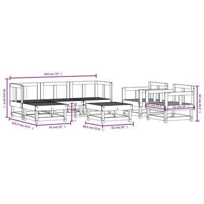 Vidaxl Juego De Muebles De Jardín 7 Piezas Madera Maciza De Pino_2