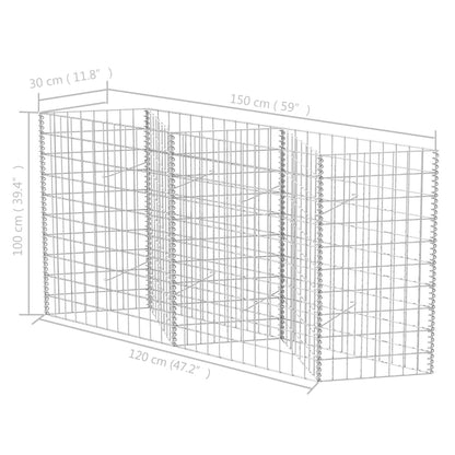 Cesta De Muro De Gaviones Acero Galvanizado 120x30x100 Cm / Vetonek_2