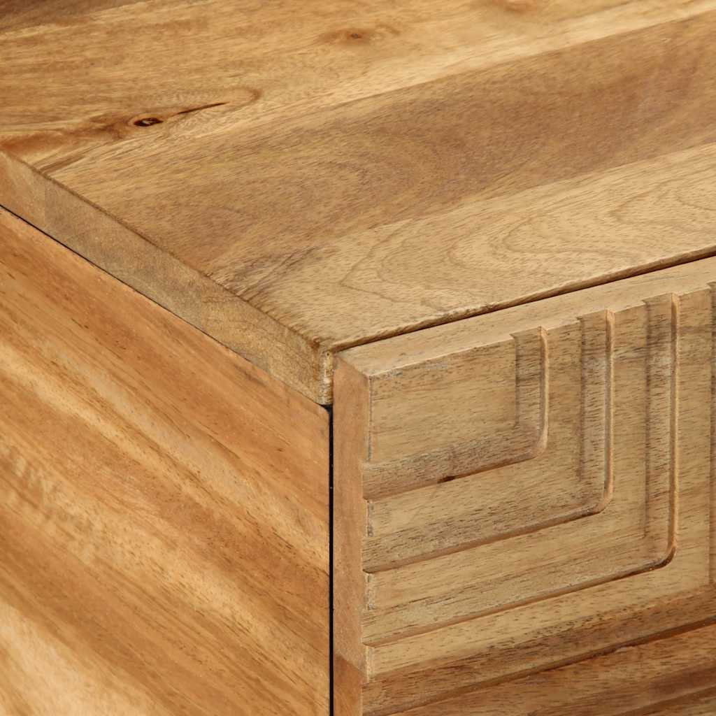 Mesa De Centro Madera Maciza De Mango Negra 100x54x40 Cm Marrón_4
