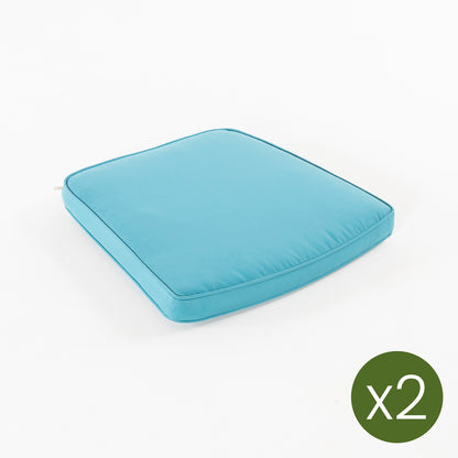 Pack 2 Cojines Para Sillas De Jardín, Forma Curva, Color Turquesa, Tamaño 45x47x5 Cm, Repelente Al Agua, Desenfundable_2