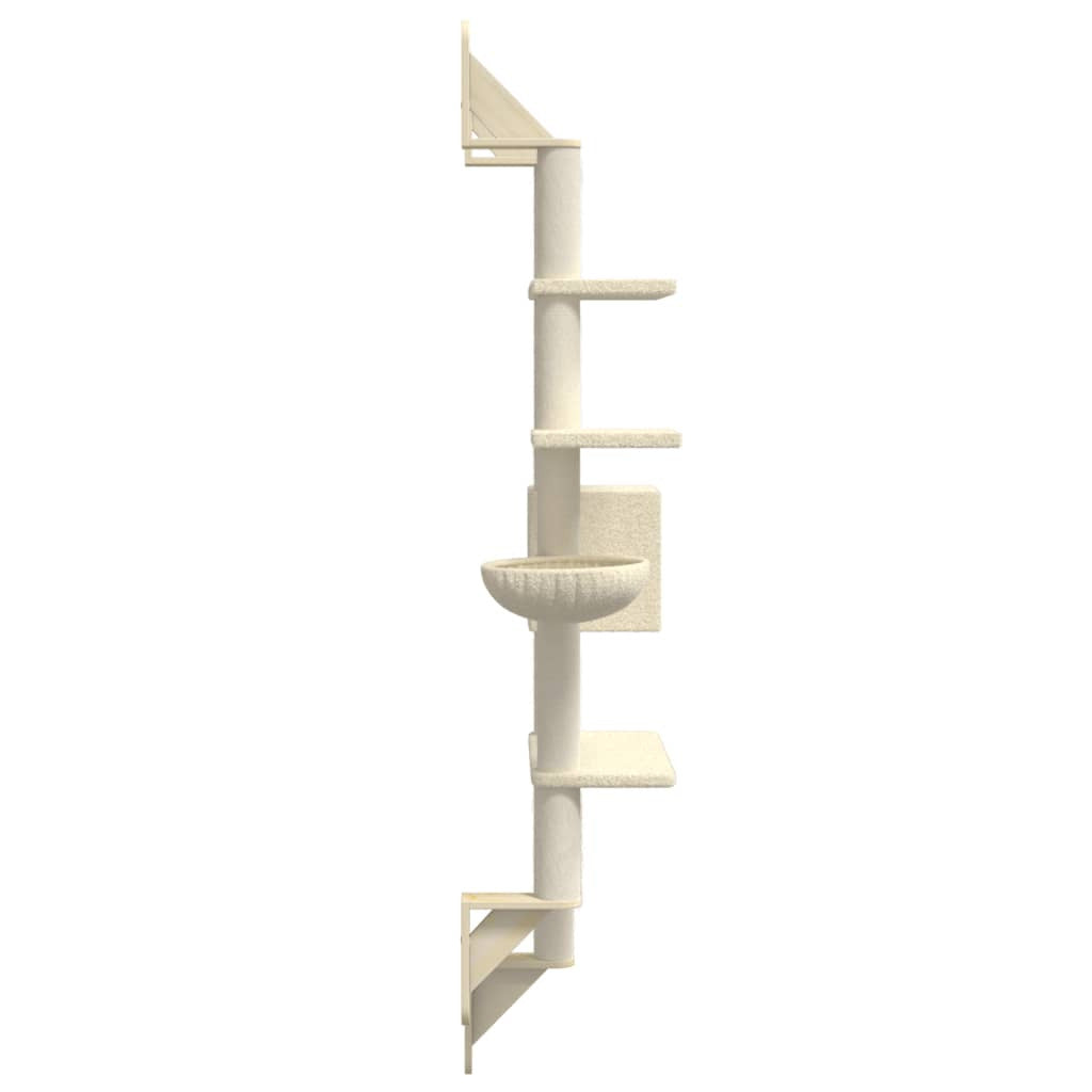Vidaxl Árbol Rascador Para Gatos De Pared Crema 180 Cm_4