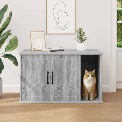 Casa Para Gatos Gris Sonoma 85 X 55 X 50 Cm_3