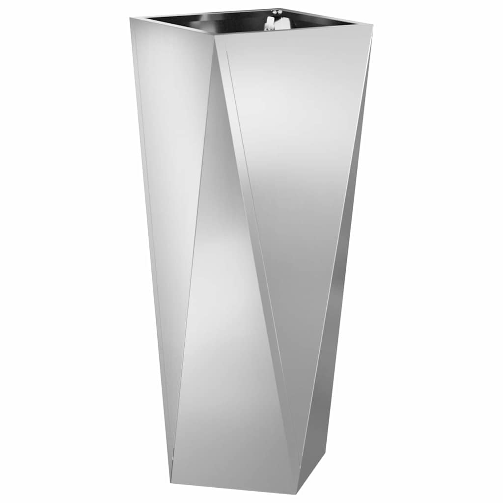 Jardinera 2 Pcs Plateado 30 X 30 X 75 Cm Acero Galvanizado_4