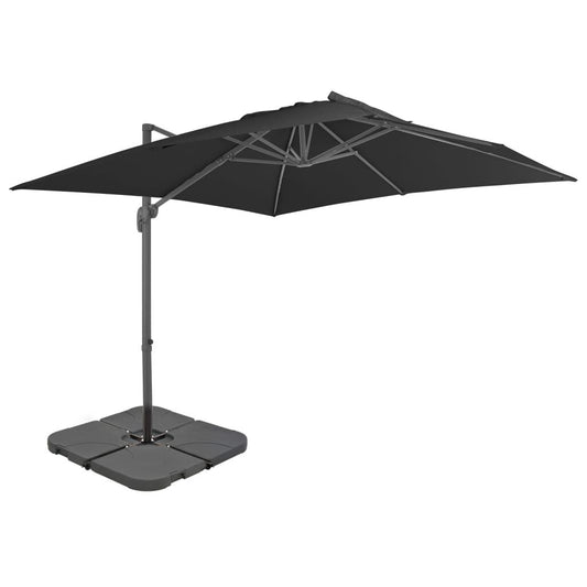 Vidaxl Sombrilla De Jardín Con Base Portátil Gris Antracita_0