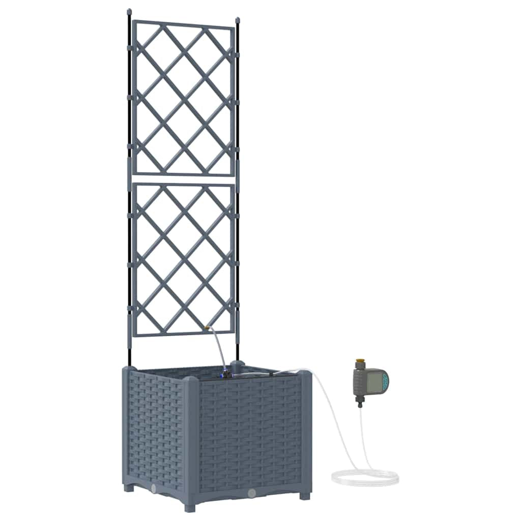 Vidaxl Jardineras Gris Claro 40 X 40 X 142 Cm Acero_0