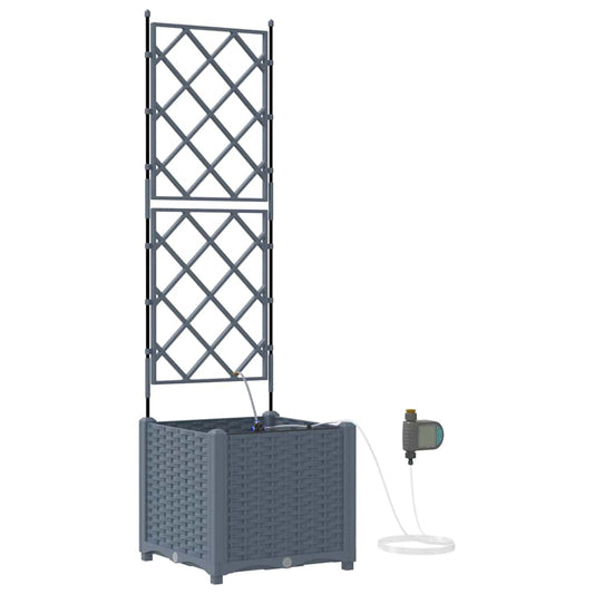 Vidaxl Jardineras Gris Claro 40 X 40 X 142 Cm Acero_0