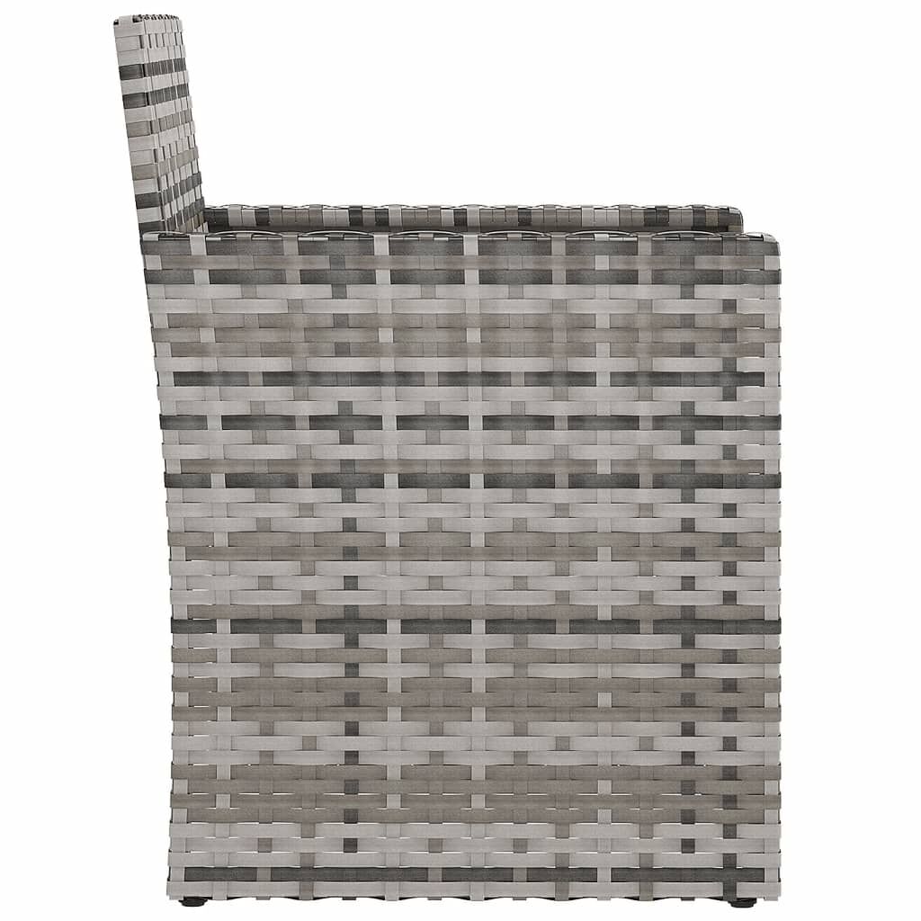 Vidaxl Muebles De Jardín Con Cojines 3 Piezas Ratán Sintético Gris_4