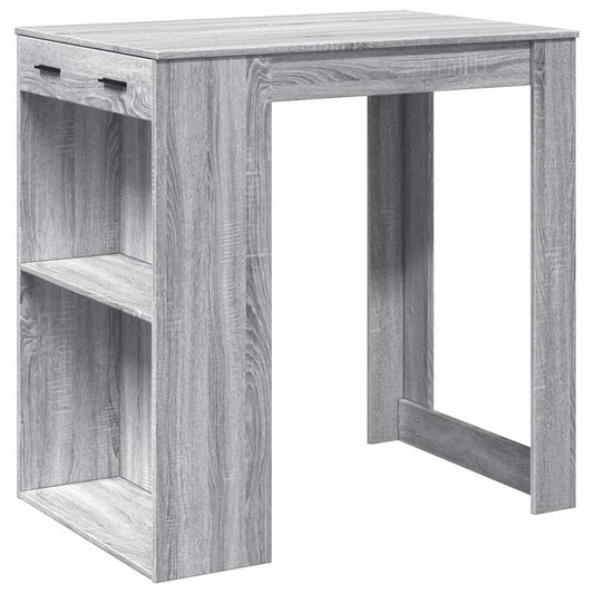 Mesa Alta De Bar Madera Ingeniería Gris Sonoma 102x70x103,5 Cm_0