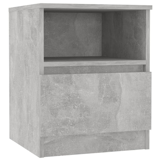 Mesita De Noche Madera Ingeniería Gris Hormigón 40x40x50 Cm_0