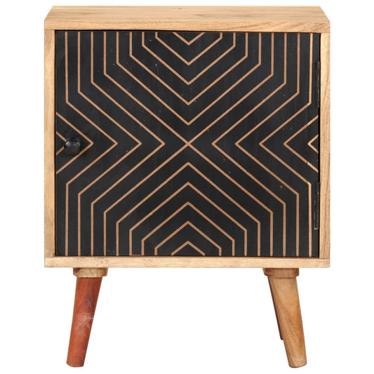 Mesita De Noche De Madera Maciza De Acacia 40x30x50 Cm_0