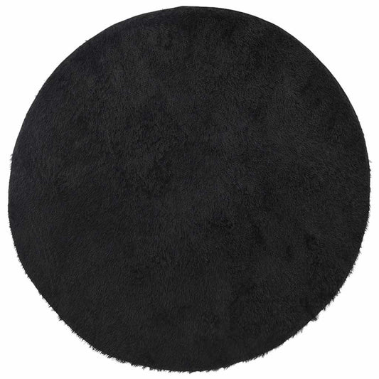 Vidaxl Alfombra Peluda De Pelo Largo Navarra Negra 200x200cm Poliéster_0