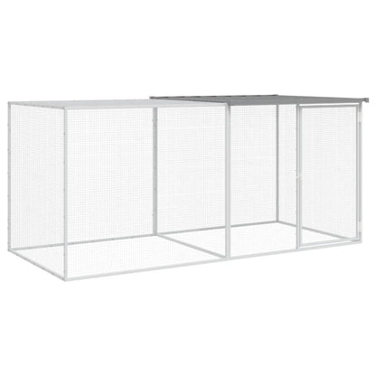 Vidaxl Gallinero Con Techo Acero Galvanizado Gris Claro 203x98x90 Cm_0