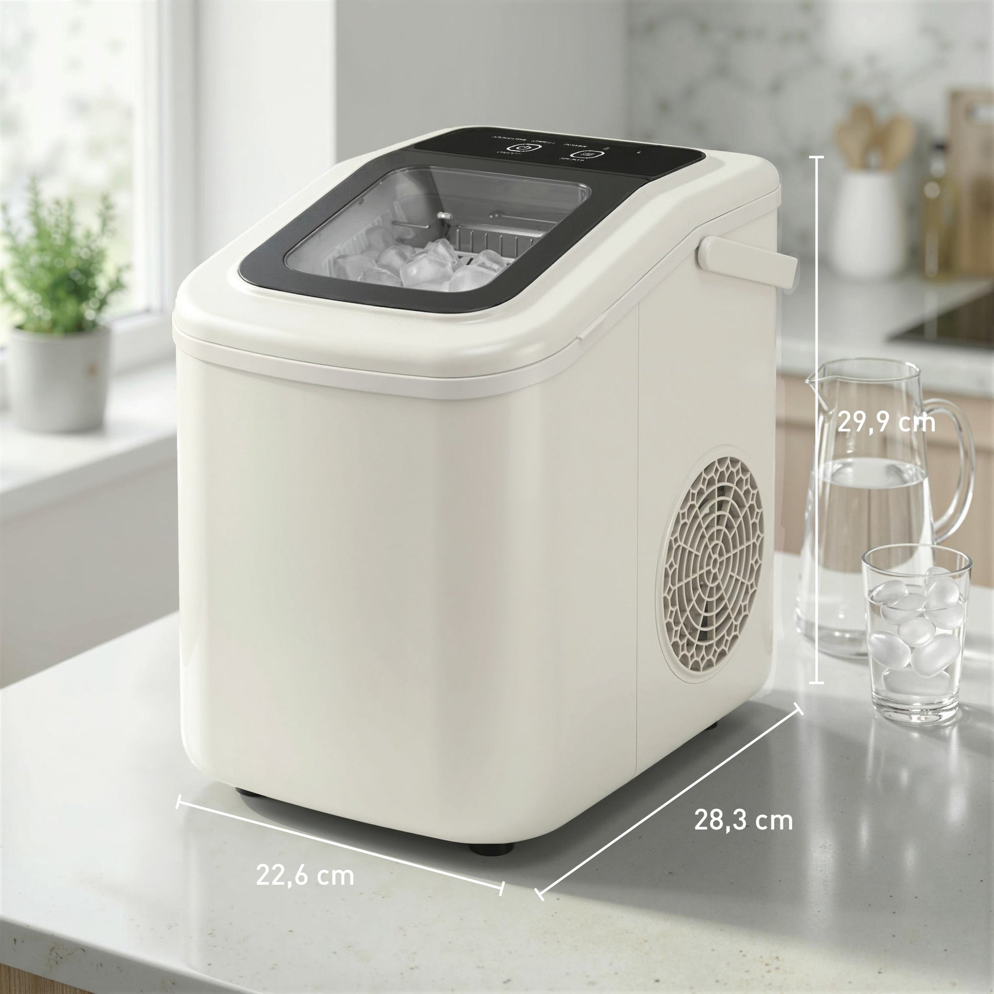 Homcom Máquina De Hielo Autolimpiable 12 Kg/24h 9 Cubitos Listos En 7 Minutos_2