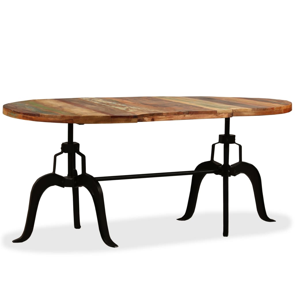 Mesa De Comedor De Madera Maciza Reciclada Y Acero 180 Cm_0