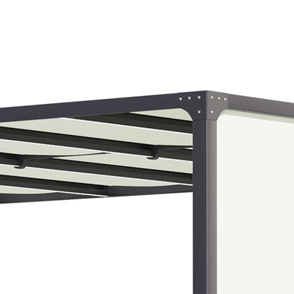 Outsunny Pérgola De Jardín 3x4 M Con Techo Deslizable Cenador Con Luces Led_3
