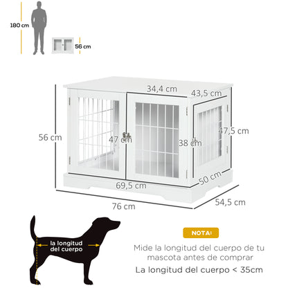 Pawhut Jaula Para Perros De Madera 76x54,5x56 Cm Superficie De Mesa_2