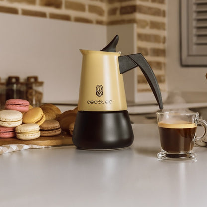 Cecotec Cafetera Italiana Piccolina 400 Beige. 200ml, 4 Tazas De Café, Acero Inoxidable, Apta Todas Superficies, Filtro_2