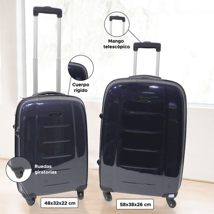 Set De 2 Maletas Trolleys Con Funda Protectora'city Plates'