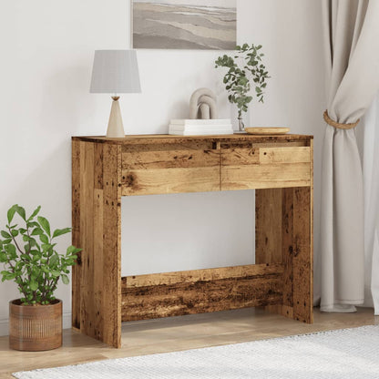 Mesa Consola Madera Ingeniería Madera Envejecida 89x41x76,5 Cm_1