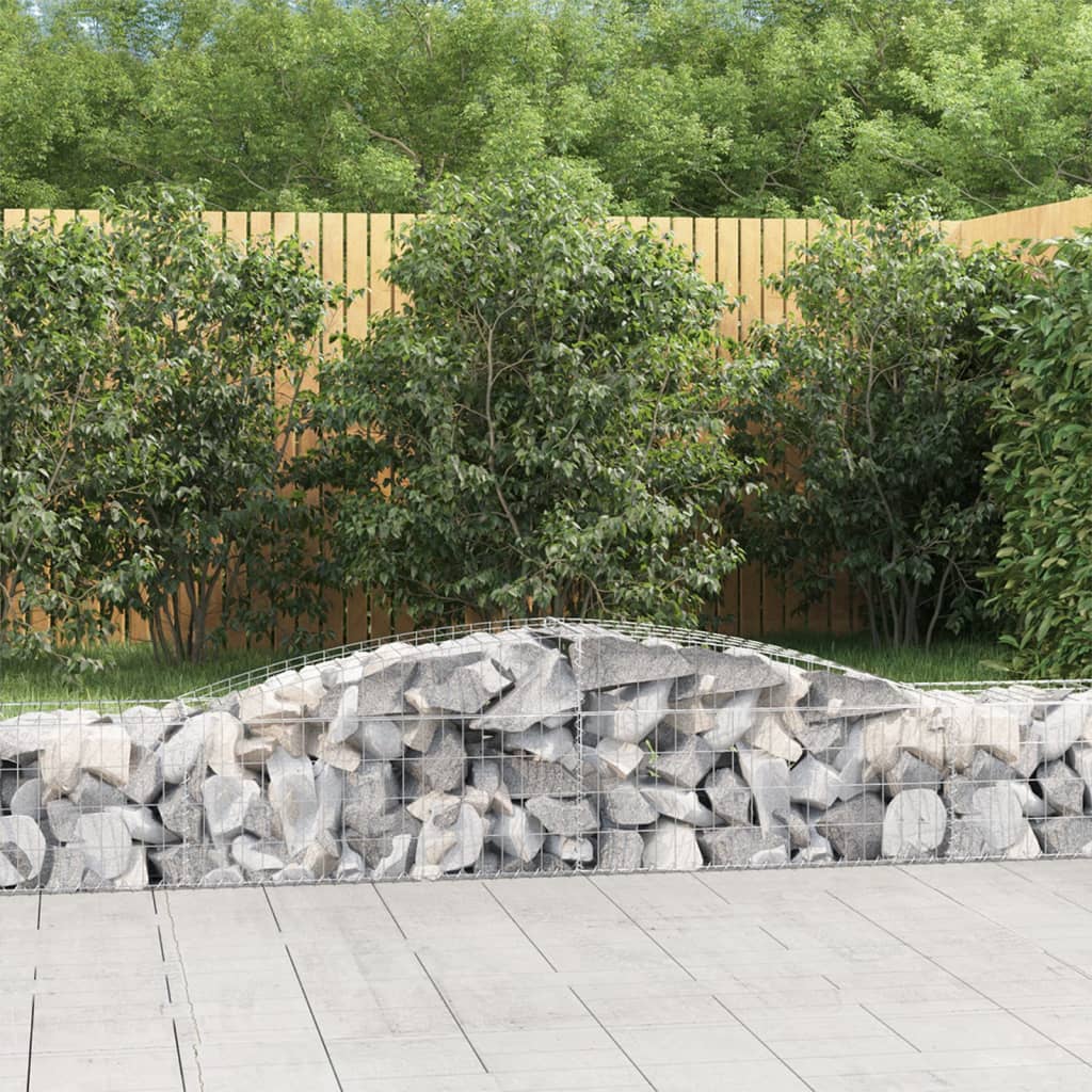 Cestas De Gaviones 15 Uds Forma De Arco Hierro 400x50x40/60 Cm_1
