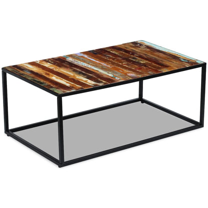 Mesa De Centro Madera Maciza Reciclada 100x60x40 Cm_2