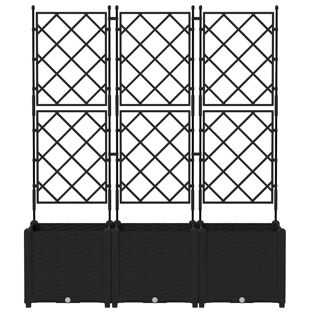 Macetero De Jardín 3 Uds. Negro 120 X 40 X 143 Cm Pp_3