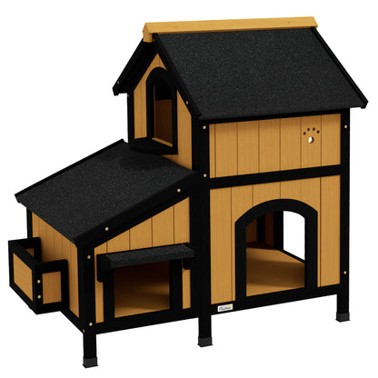 Pawhut Caseta Para Gatos De Madera Con Macetero 96x65x85,5 Cm Natural_0
