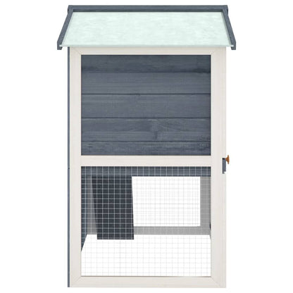 Vidaxl Jaula Conejera Con 3 Puertas Madera Gris_3