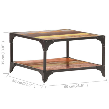 Mesa De Centro De Madera Maciza Reciclada 60x60x35 Cm_3