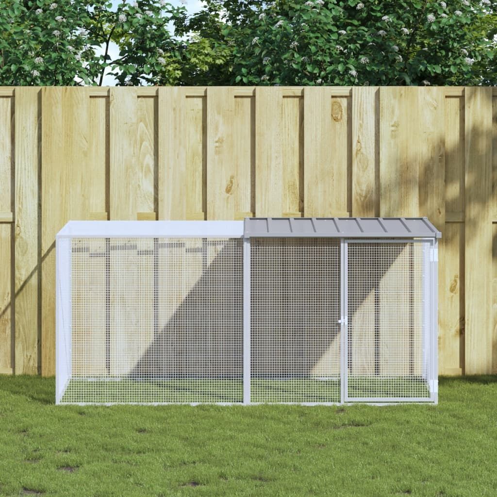 Vidaxl Gallinero Con Techo Acero Galvanizado Gris Claro 203x98x90 Cm_1