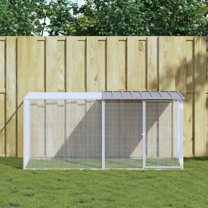 Vidaxl Gallinero Con Techo Acero Galvanizado Gris Claro 203x98x90 Cm_1