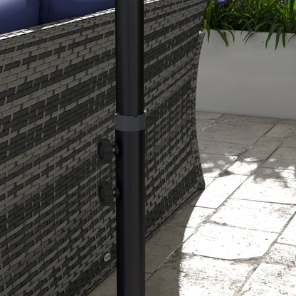 Outsunny Parasol Excéntrico 294x193 Cm Con Base Cruzada Impermeable Gris Oscuro_4