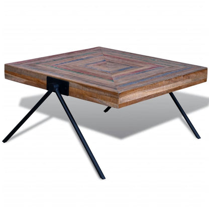Mesa De Centro Con Patas En Forma De V Madera De Teca Reciclada_2
