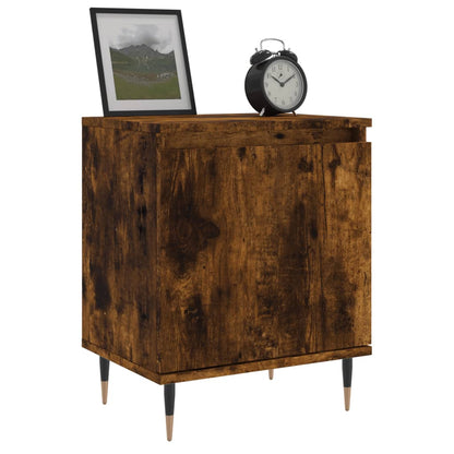 Mesita De Noche Madera De Ingeniería Roble Ahumado 40x30x50 Cm_1