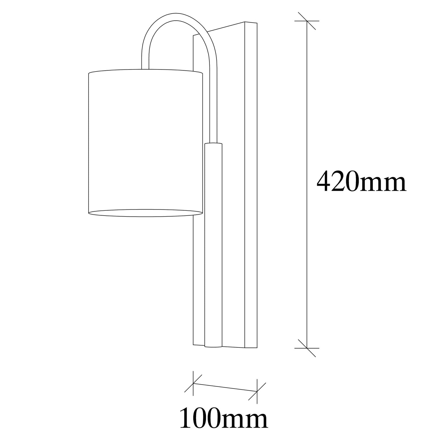 Aplique De Pared, Hierro , Negro crema, 14x20x42, Casquillo E 27 Max 40 W_1
