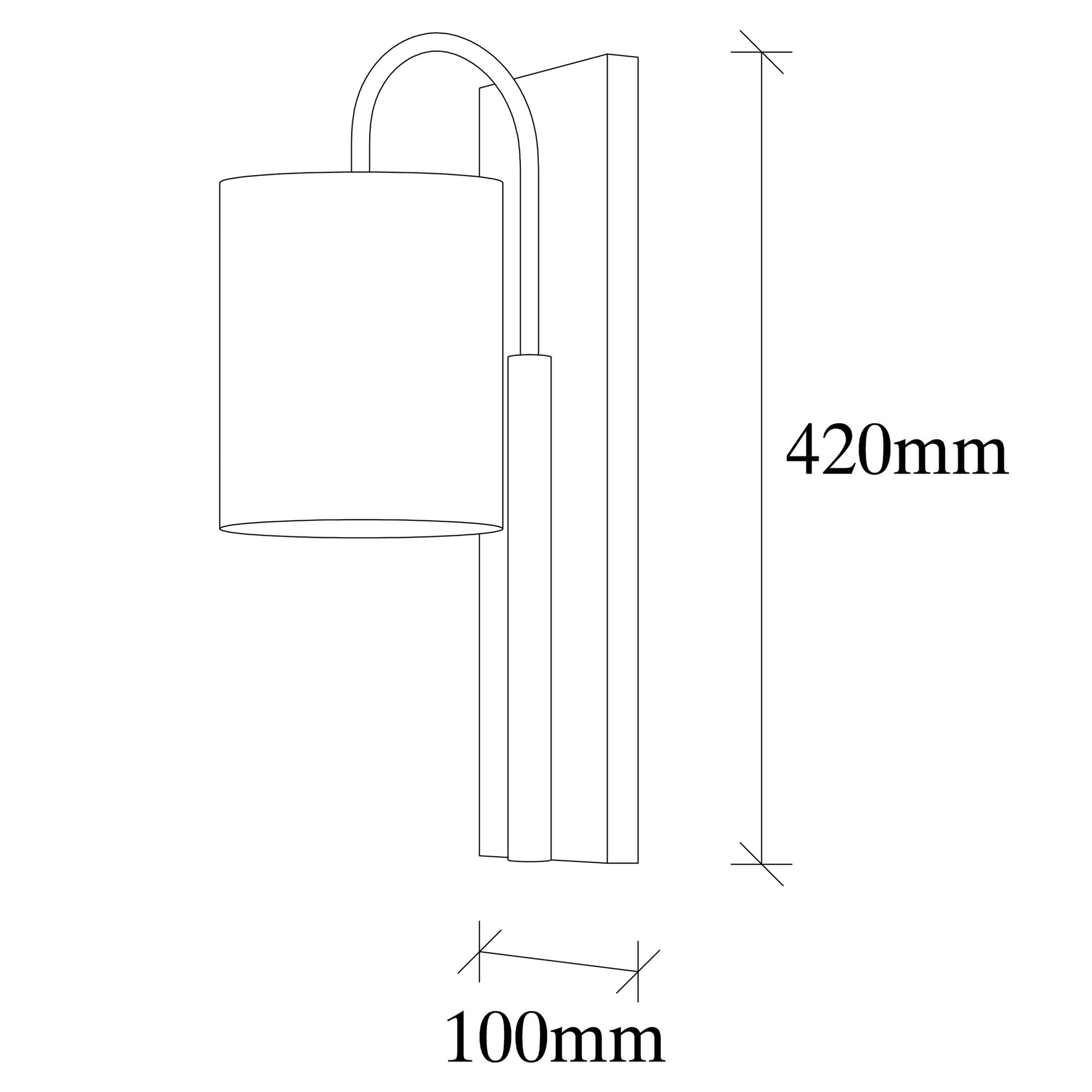 Aplique De Pared, Hierro , Negro crema, 14x20x42, Casquillo E 27 Max 40 W_1