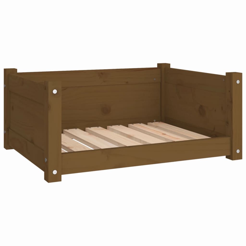 Vidaxl Cama Para Perros Madera Maciza Pino Marrón Miel 65,5x50,5x28 Cm_0