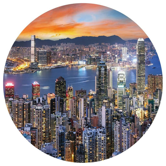 Wallart Papel Pintado De Pared Redondo Skyline By Night 190 Cm_0